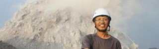 Standing on Behine of Active Lava Dome, Paluweh Volcano