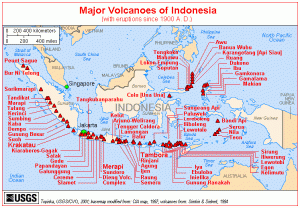 Map indonesia volcanoes