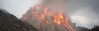 Active Lava Dome of Rorembola, it's continuesly to growing and made rock falls and Pyroclastic